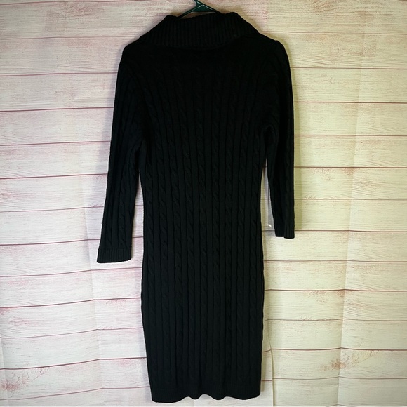 Calvin Klein Black Cable Knit Dress‎ Size Medium - Picture 5 of 5